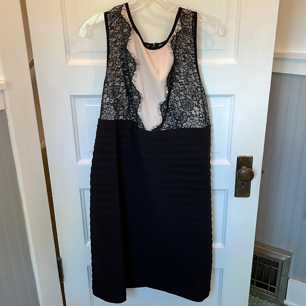 NWT Black cocktail dress with eyelash lace